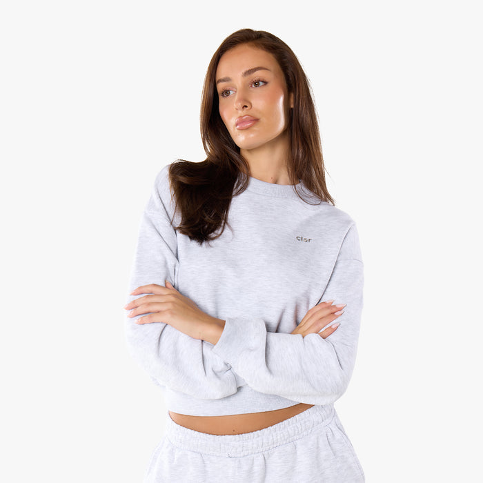 Essential Logo Sweatshirt Tracksuit | Grey Marl