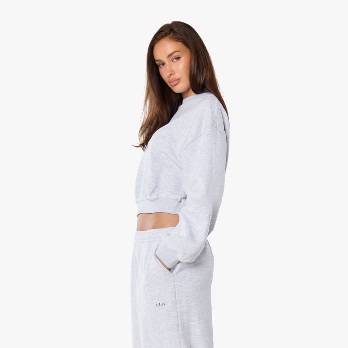 Essential Logo Sweatshirt Tracksuit | Grey Marl