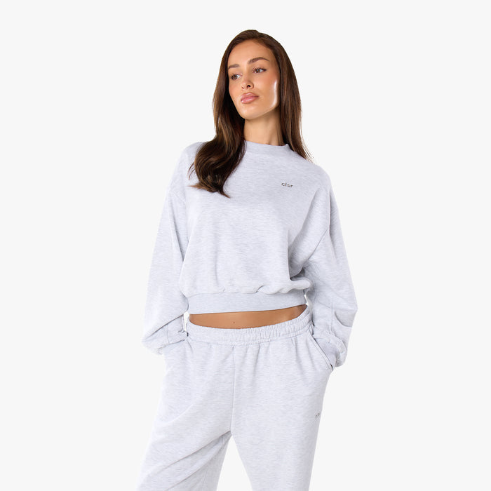 Essential Logo Sweatshirt Tracksuit | Grey Marl