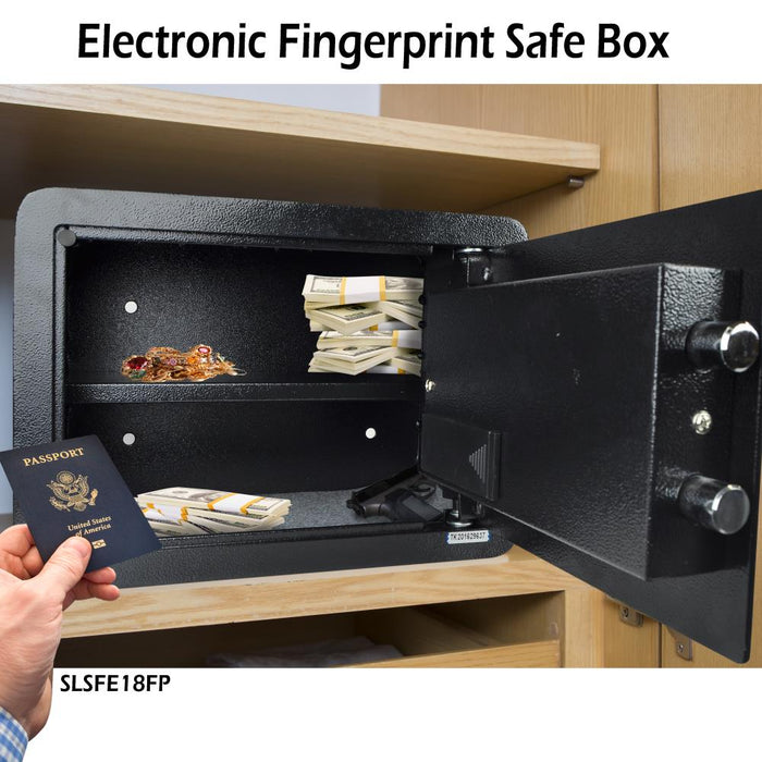 Front Load Safe Box Secure Storage Steel Construction 13.8"x9.8"x9.8"