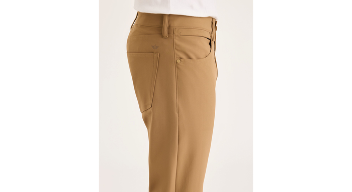 Side view of model wearing Otter Go Airweave 5-Pocket, Straight Fit.