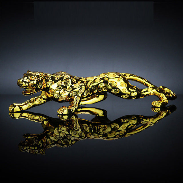 Golden Dotted Jaguar Statue | Figurine | Home Décor