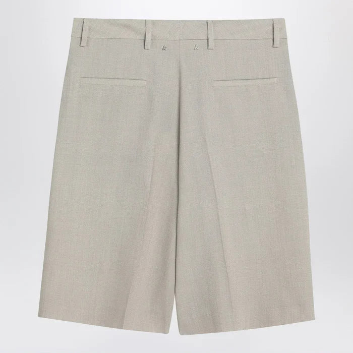 Golden Goose - Beige mélange wool-blend bermuda Brand Shorts 40  IT