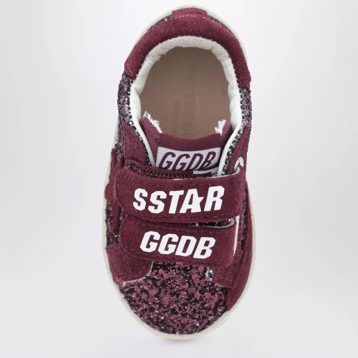 Golden Goose - Old School Sneakers in burgundy glitter Brand Shoes