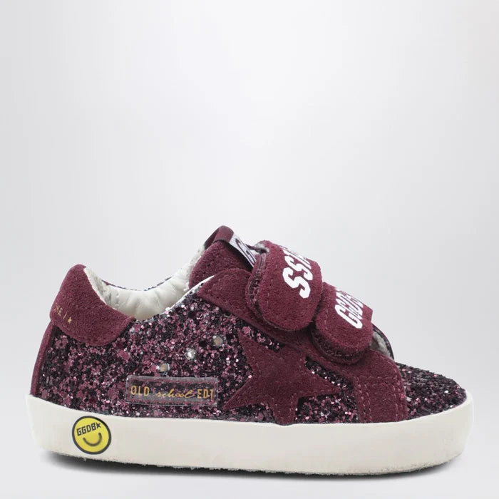 Golden Goose - Old School Sneakers in burgundy glitter