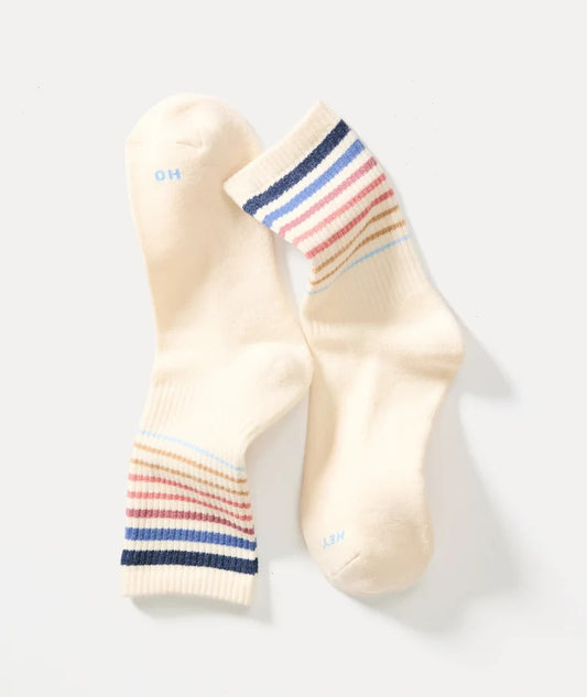 Gym Sock Natural Multi Stripe
