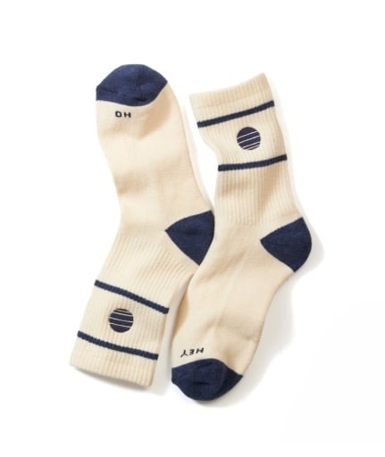 Gym Sock Natural/Navy Sun Icon