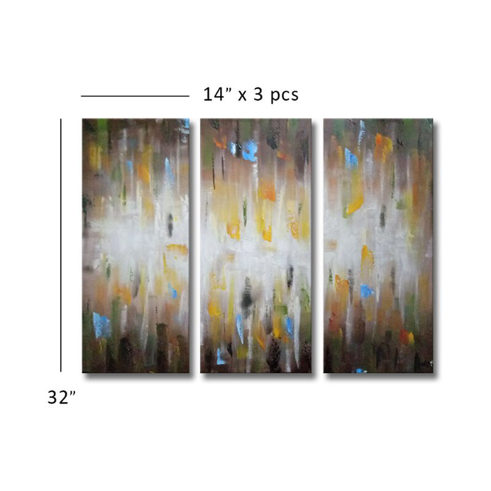 Handmade Abstract Oil Painting on Stretched Canvas in Group