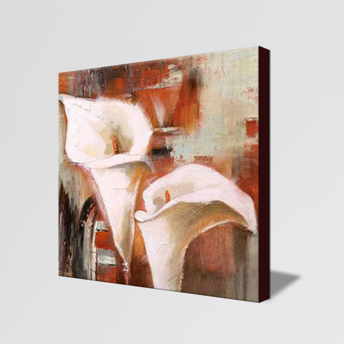 Handmade Oil Painting on Stretched Canvas of Lily Flowers