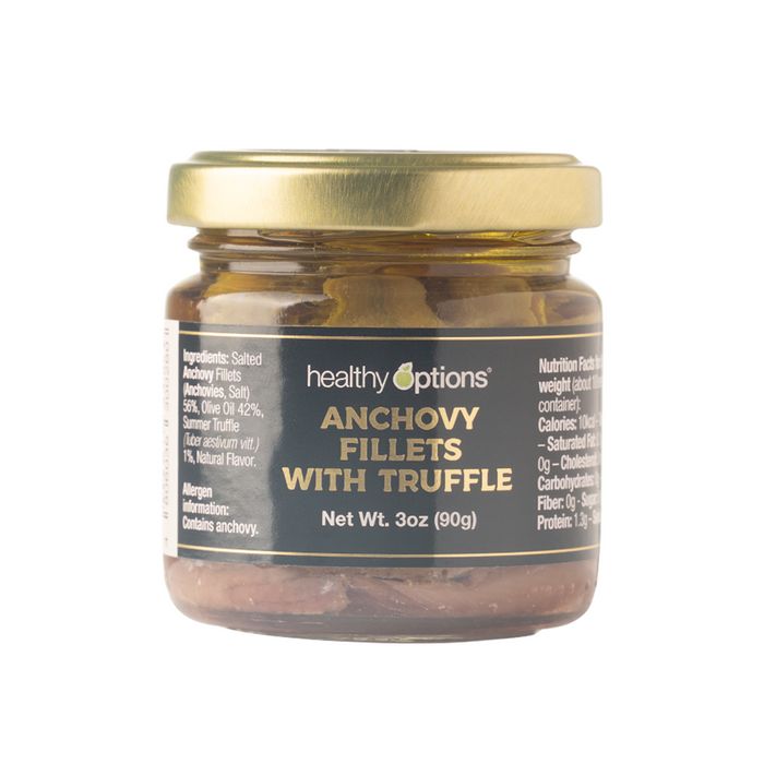 Healthy Options Anchovy Fillets with Truffle in Olive Oil 90g
