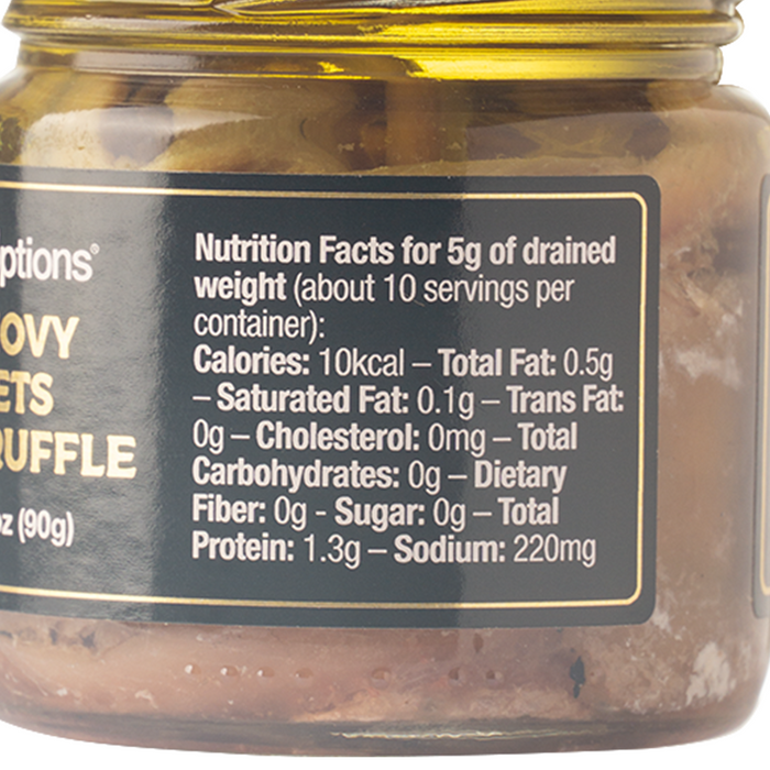 Healthy Options Anchovy Fillets with Truffle in Olive Oil 90g