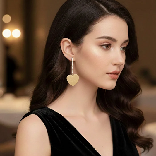 Heartbreaker Style! 8cm Oversized Textured Heart Drop Earrings