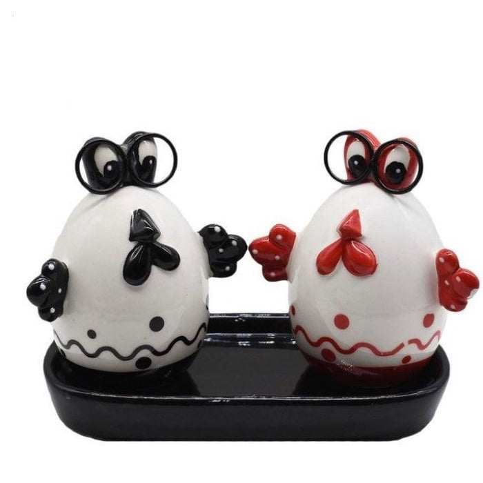 Hen Egg Design Salt and Pepper Shaker Set with Tray - HomeHatchpk