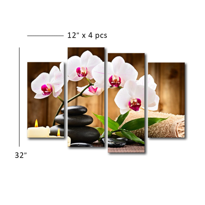 High Quality Art Print of Orchid Flowers on Stretched Canvas in Group