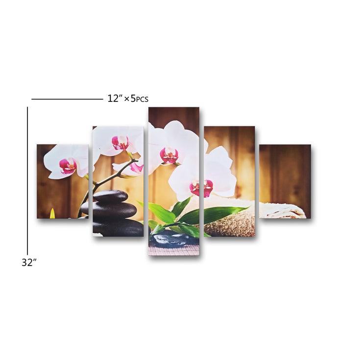 High Quality Art Print of Orchid Flowers on Stretched Canvas in Group