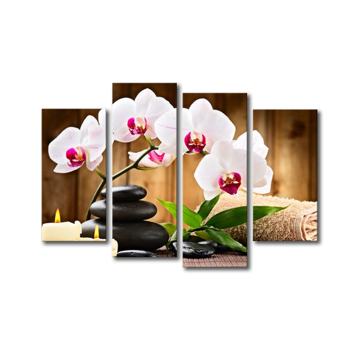 High Quality Art Print of Orchid Flowers on Stretched Canvas in Group