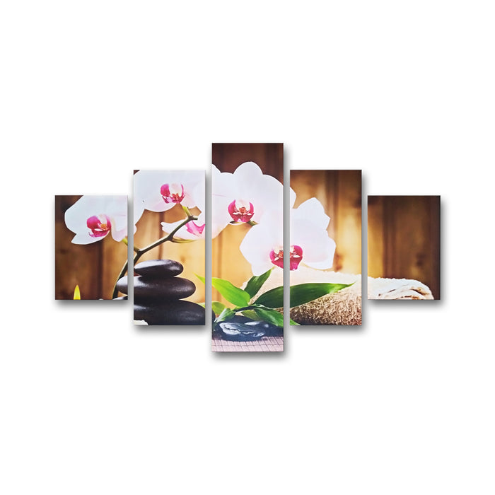 High Quality Art Print of Orchid Flowers on Stretched Canvas in Group