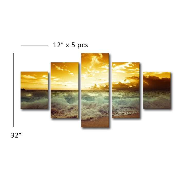 High Quality Art Print of Sea View on Stretched Canvas in Group
