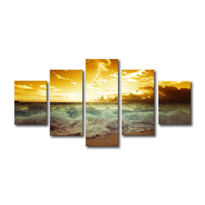 High Quality Art Print of Sea View on Stretched Canvas in Group