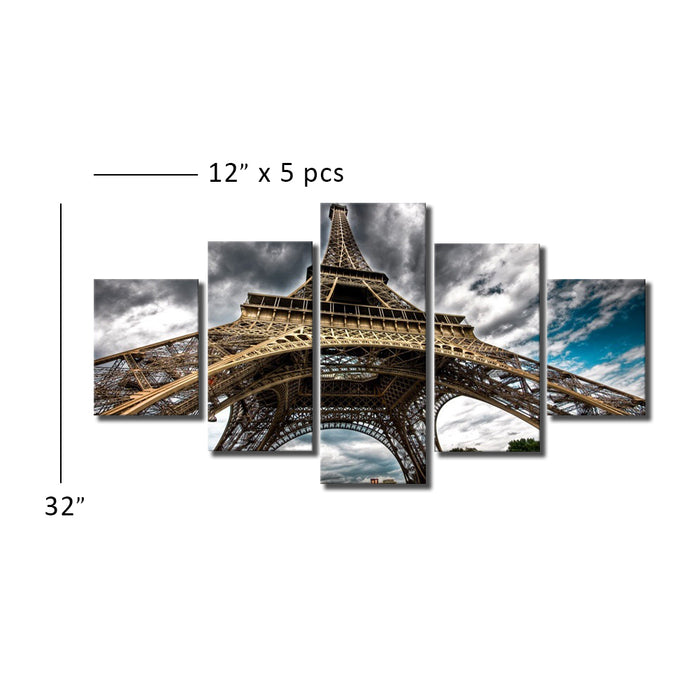 High Quality Art Print of the Huge Eiffel Tower on Stretched Canvas in Group