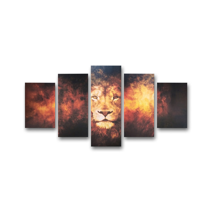 High Quality Art Print on Stretched Canvas of  a Lion in Group