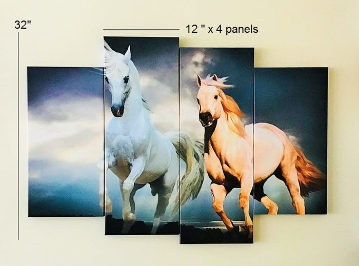 High Quality Art Print on Stretched Canvas of Horses in Group
