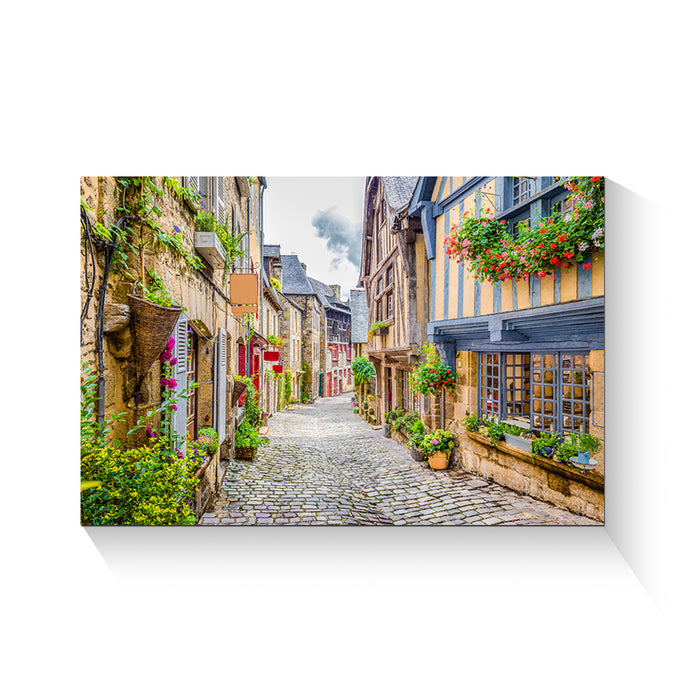 High Quality Art Print on Stretched Canvas of Italy Street in colors