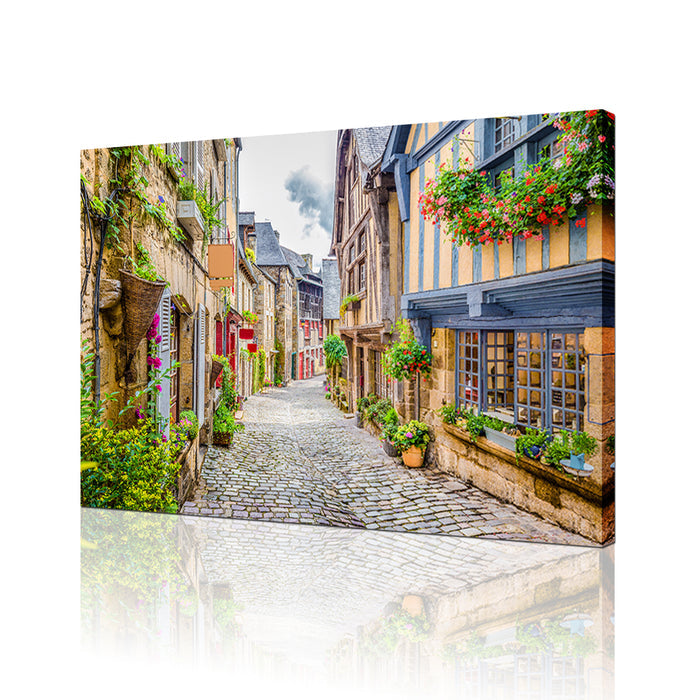 High Quality Art Print on Stretched Canvas of Italy Street in colors