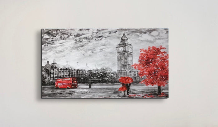 High Quality Art Print on Stretched Canvas of London Streets