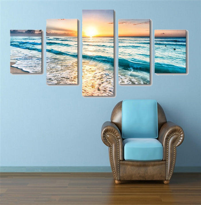 High Quality Art Print on Stretched Canvas of Sea View in Group