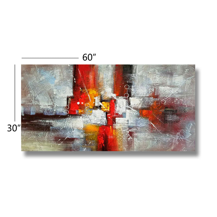Huge Abstract Handmade Oil Painting on Stretched Canvas