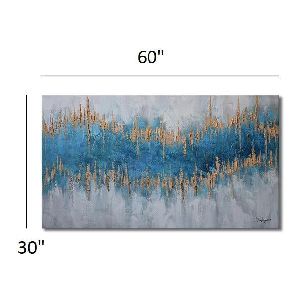 Huge Handmade Oil Painting of an Abstract Drawing on Stretched Canvas