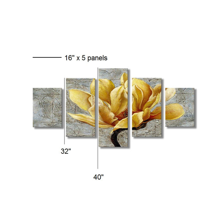 Huge High Quality Art Print on Stretched Canvas of Huge Golden Yellow Flower in Group