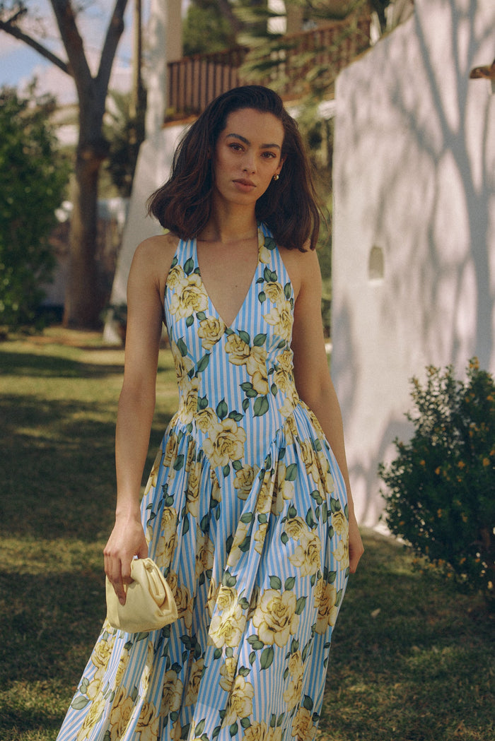 Hutch Alara Dress in Blue Stripe / Yellow