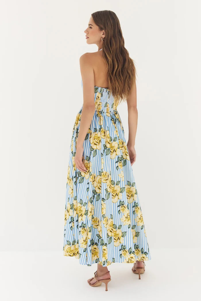 Hutch Alara Dress in Blue Stripe / Yellow
