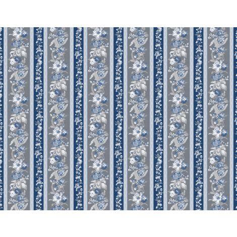 INDIGO GARDEN - REPEATING STRIPE (4 YARDS)