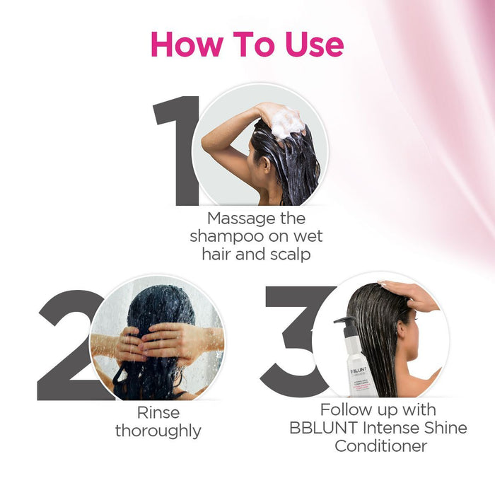 Intense Shine Shampoo with Rice & Silk Protein for 23X* Shinier Hair - 300 ml