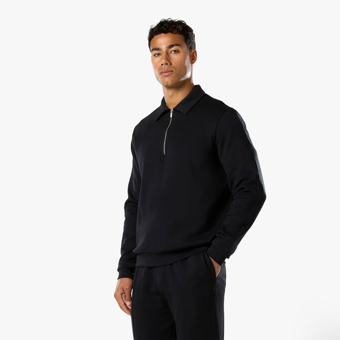 Interlock 1/4 Zip Tracksuit | Black
