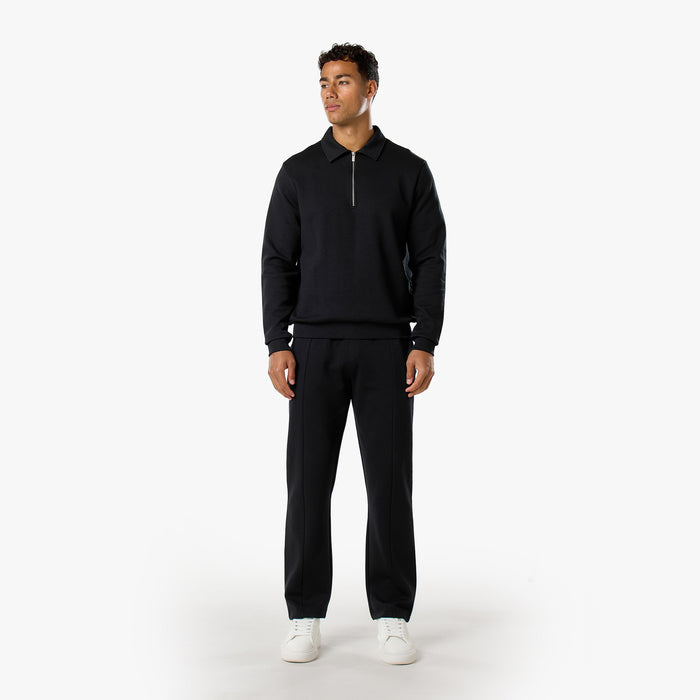 Interlock 1/4 Zip Tracksuit | Black
