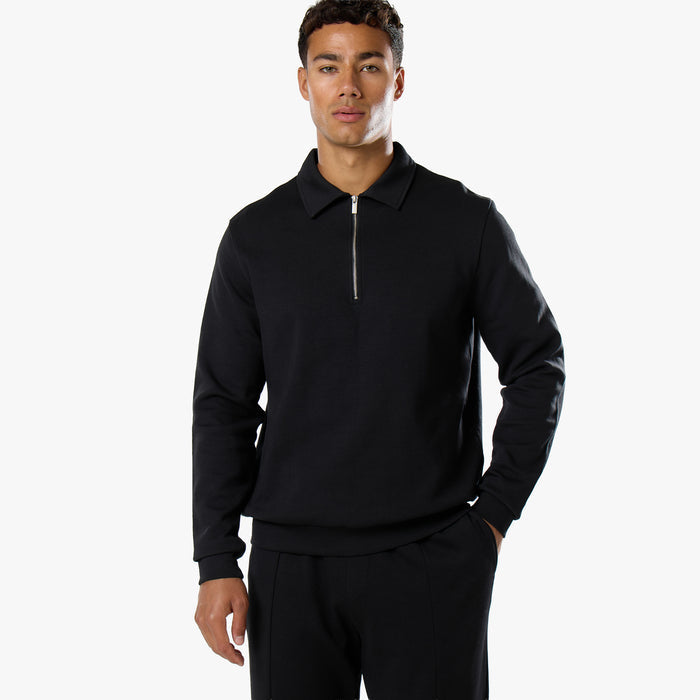 Interlock 1/4 Zip Tracksuit | Black
