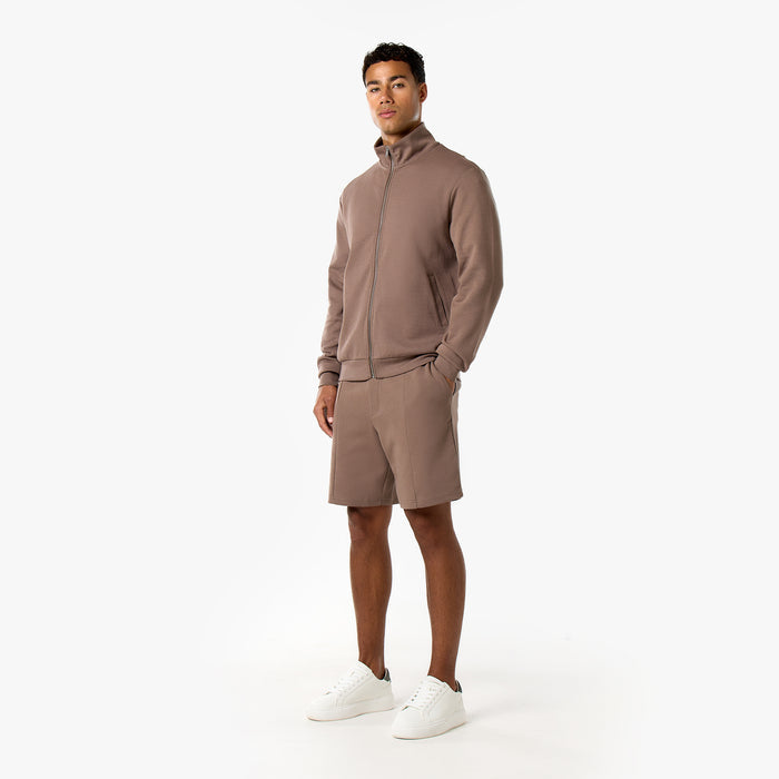 Interlock FZ Funnel Neck Twinset | Warm Brown