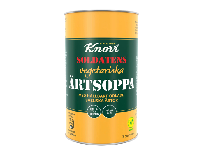 Knorr Soldatens Vegetarisk Ärtsoppa 530g (18.70 oz) – Authentic Swedish Vegetarian Yellow Pea Soup