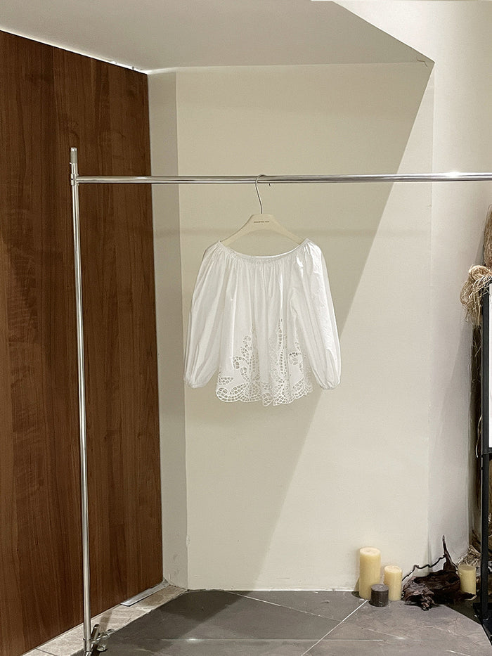 Kylie Off Shoulder Lace Broderie Top