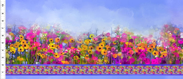 LAST CHANCE - YEAR OF ART - SUMMER BORDER PRINT (3 3/8 YARDS)