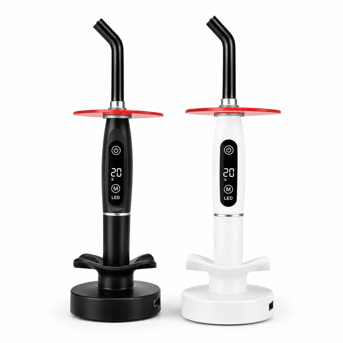 LED curing light for tooth gems and gingival barrier