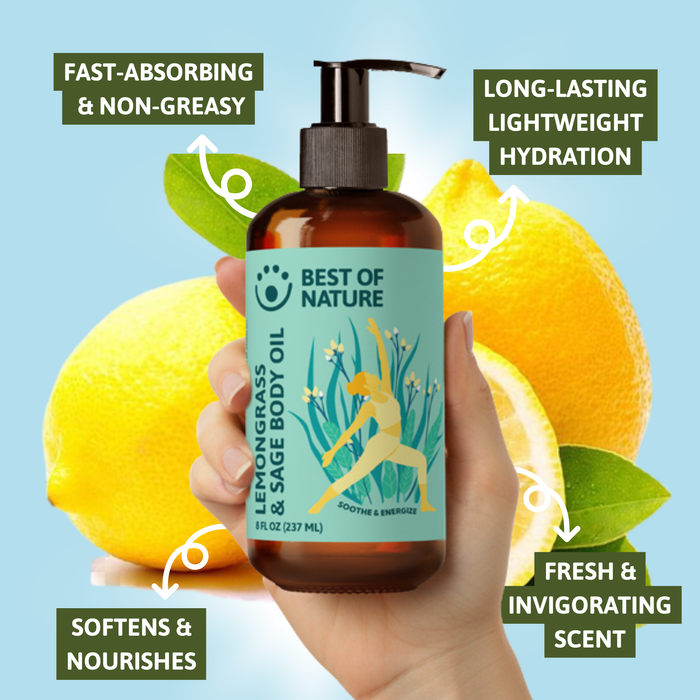 Lemongrass and Sage Aromatherapy Massage & Body Oil