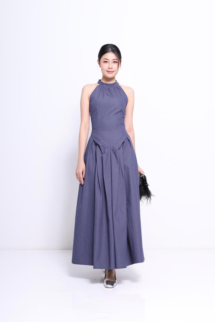 Lia Drop Waist Halter Dress