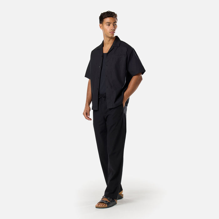 Linen Blend Pant Set | Black