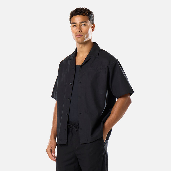 Linen Blend Pant Set | Black