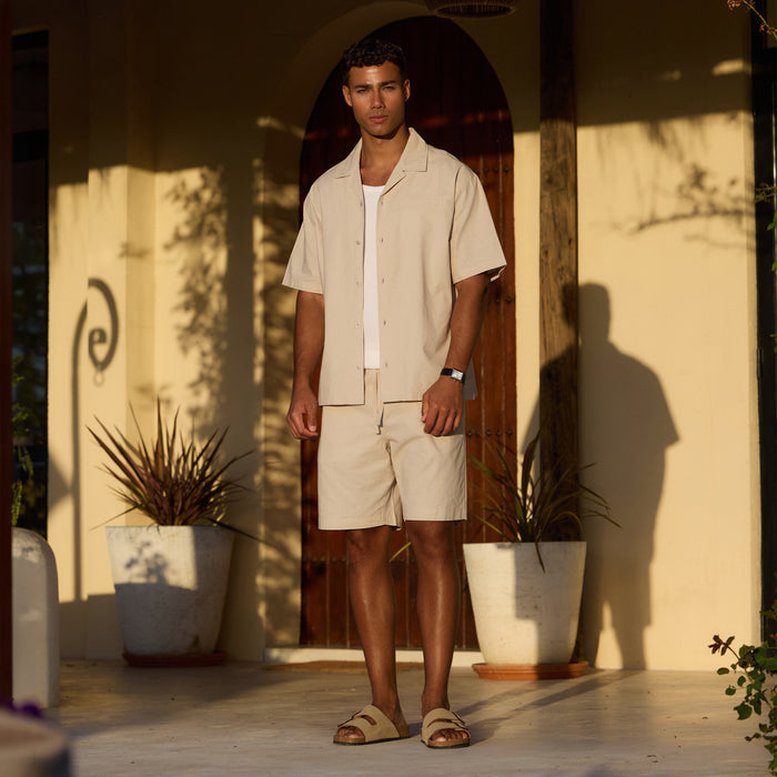 Linen Blend Twinset | Stone
